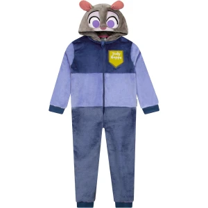 Disney Grenouillere Enfant avec Oreilles 3D, Pyjama Combinaison Enfant Zootopie, Surpyjama Fille Judy Hopps