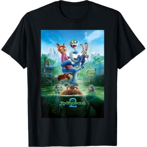 Disney Zootopie 2 Nick Judy Gary Russ Marsh Market Poster T-Shirt