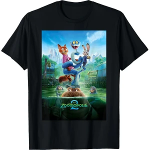 Disney Zootopie 2 Nick Judy Gary Russ Marsh Market Poster T-Shirt