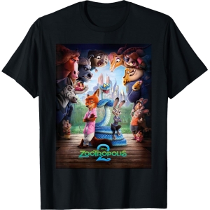Disney Zootopie 2 Nick Judy & Gary Surrounded Poster Art T-Shirt
