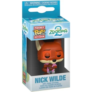Funko pop keychain zootopie 2 nick wilde mini figurine en vinyle a collectionner porte cles fantaisie cadeau de noel idee de