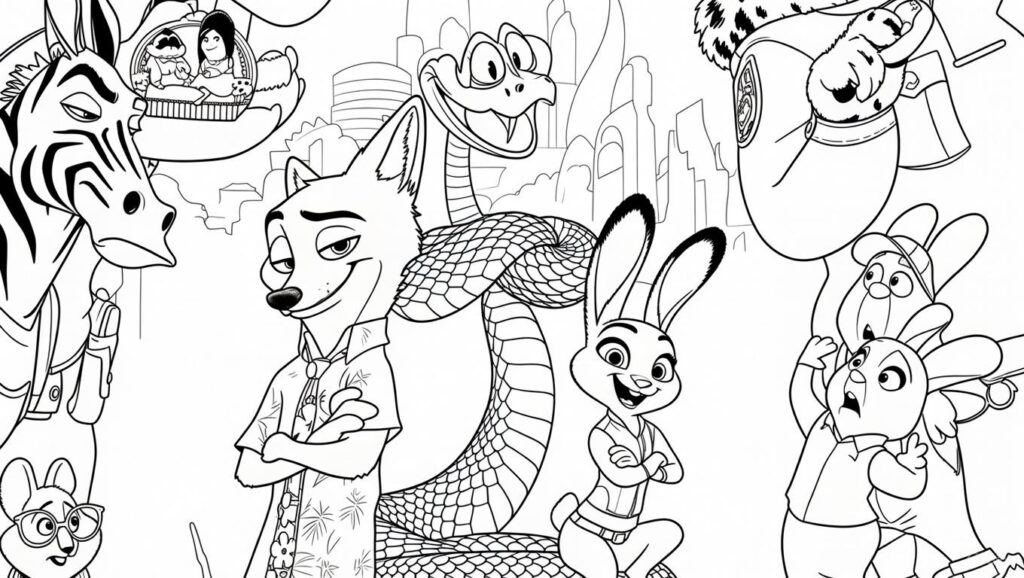 coloriage à dessiner zootopie 2