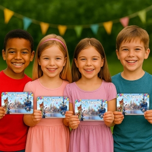 1768470783 glowiibo lot de 12 cartes invitation anniversaire zootopie et animaux avec enveloppes assorties ideal enfant fille