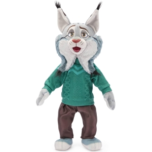 Disney Store Official Peluche Pawbert Lynxley, Zootopie, Peluche de 45 cm inspirée du Film Zootopie 2, Lynx des Bois avec Pull à Motif Zigzag et Pantalon d'extérieur, Collector Disney