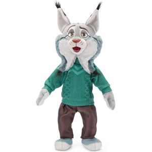 Disney Store Official Peluche Pawbert Lynxley, Zootopie, Peluche de 45 cm inspirée du Film Zootopie 2, Lynx des Bois avec Pull à Motif Zigzag et Pantalon d'extérieur, Collector Disney