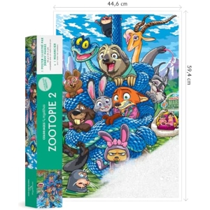 Livre Coloriages Mystères Zootopie 2 - Colorie les chiffres et découvre l'image