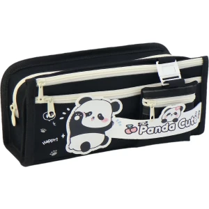Trousse Scolaire Zootopie Panda Kawaii Grande Capacité - Étui à Crayons Noir