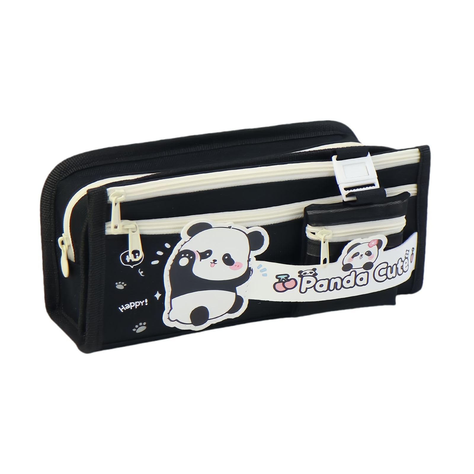 Trousse Scolaire Zootopie Panda Kawaii Grande Capacité - Étui à Crayons Noir
