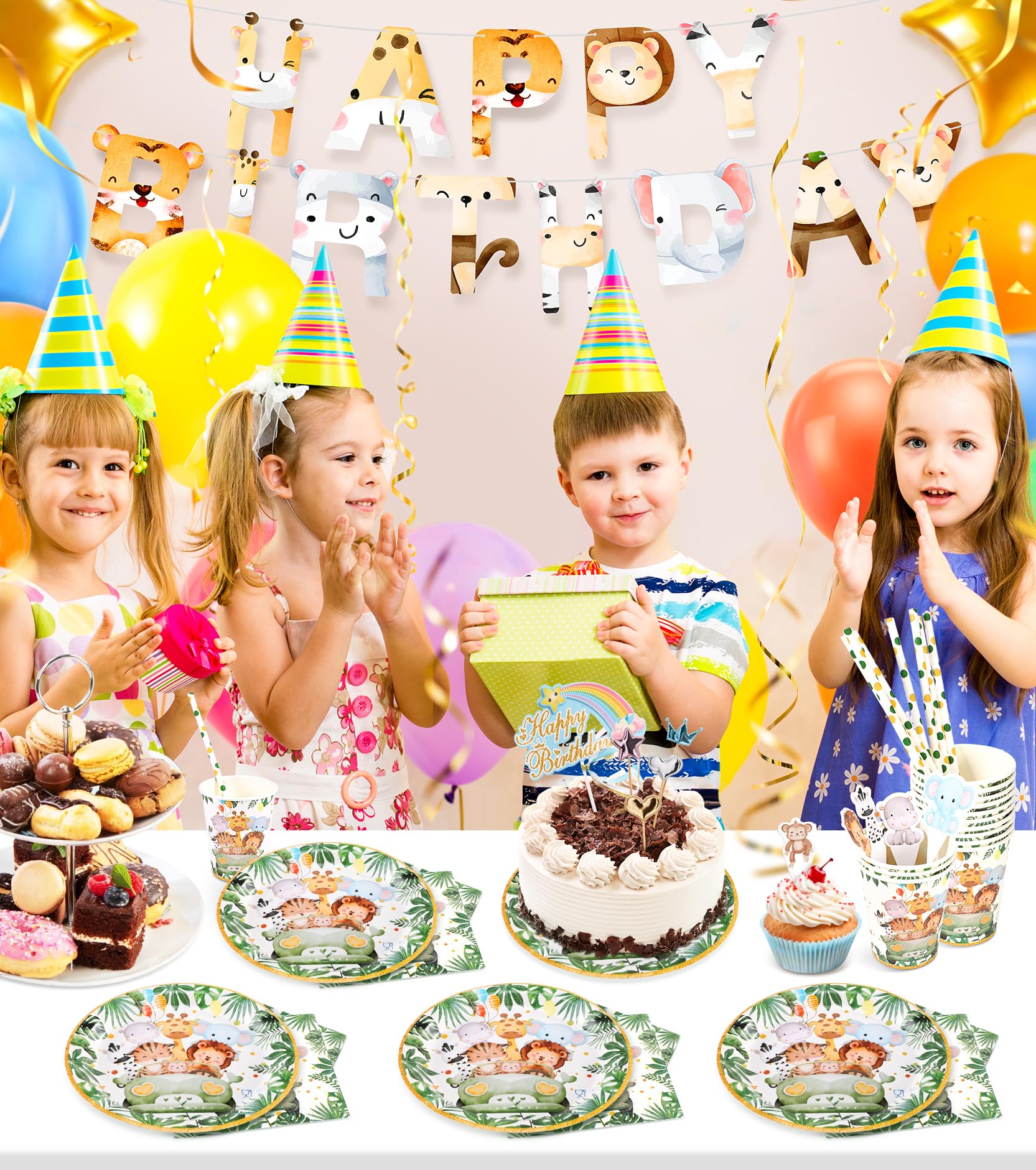 Vaisselle Jetable Zootopie Animaux Sauvages 134 Pièces - Thème Safari – Image 3