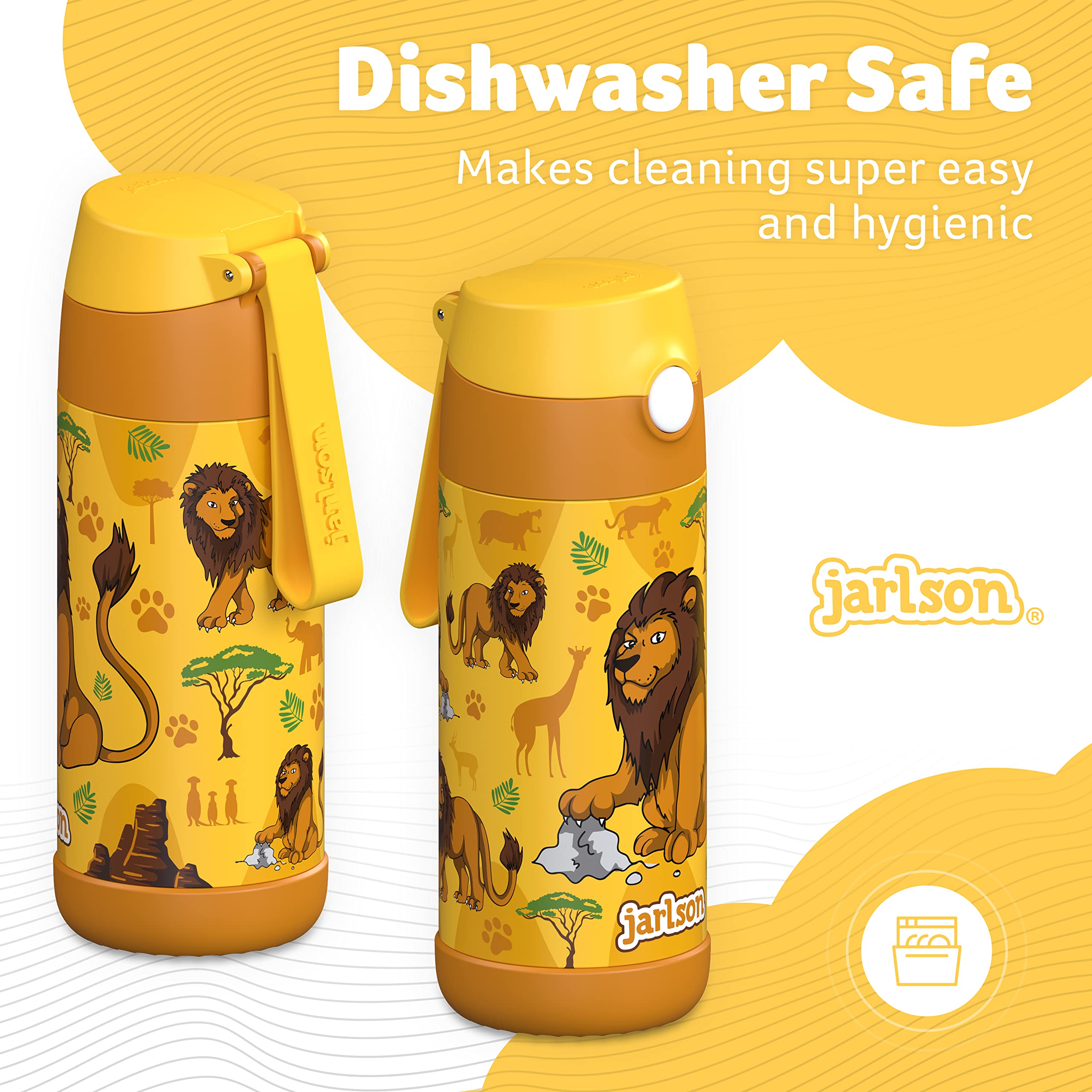 Gourde Isotherme Zootopie Lion 350ml - Bouteille Enfant avec Paille – Image 4