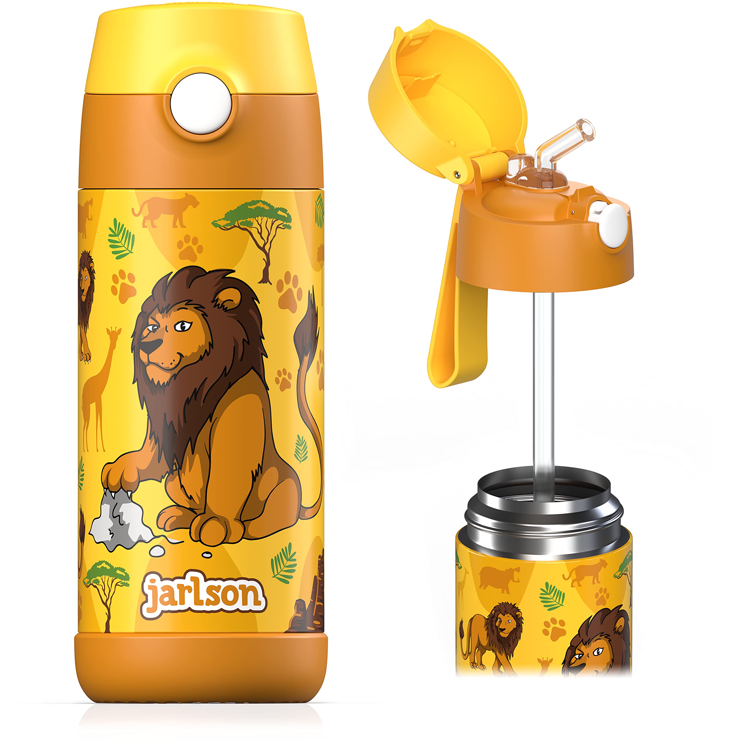 Gourde Isotherme Zootopie Lion 350ml - Bouteille Enfant avec Paille