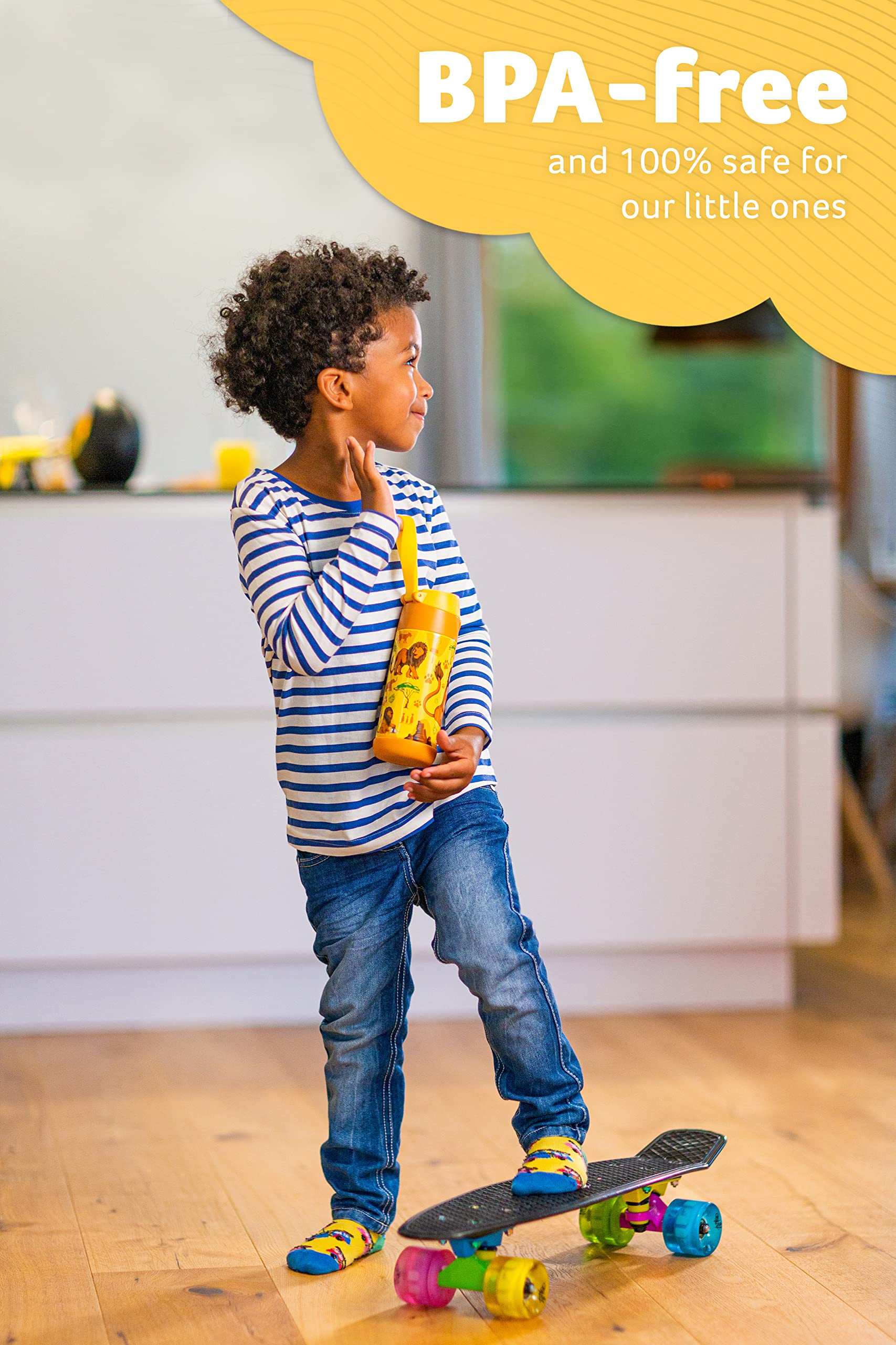 Gourde Isotherme Zootopie Lion 350ml - Bouteille Enfant avec Paille – Image 3