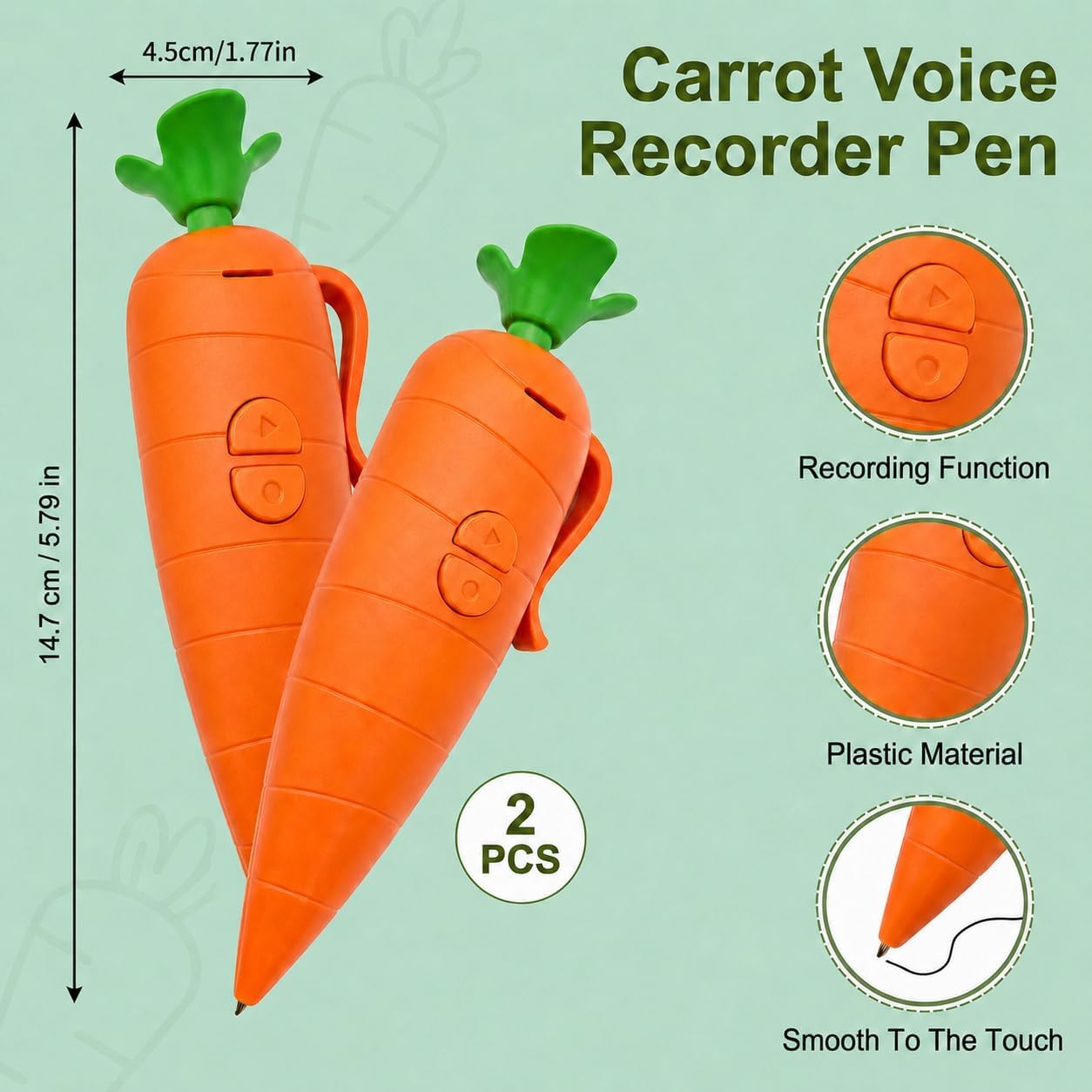 Lot de 2 Stylos Carotte Enregistreur Vocal Zootopie - Apprentissage Créatif – Image 2