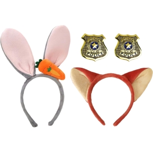 Déguisement Policier Renard et Lapin Zootopie - Bandeaux Oreilles et Insigne