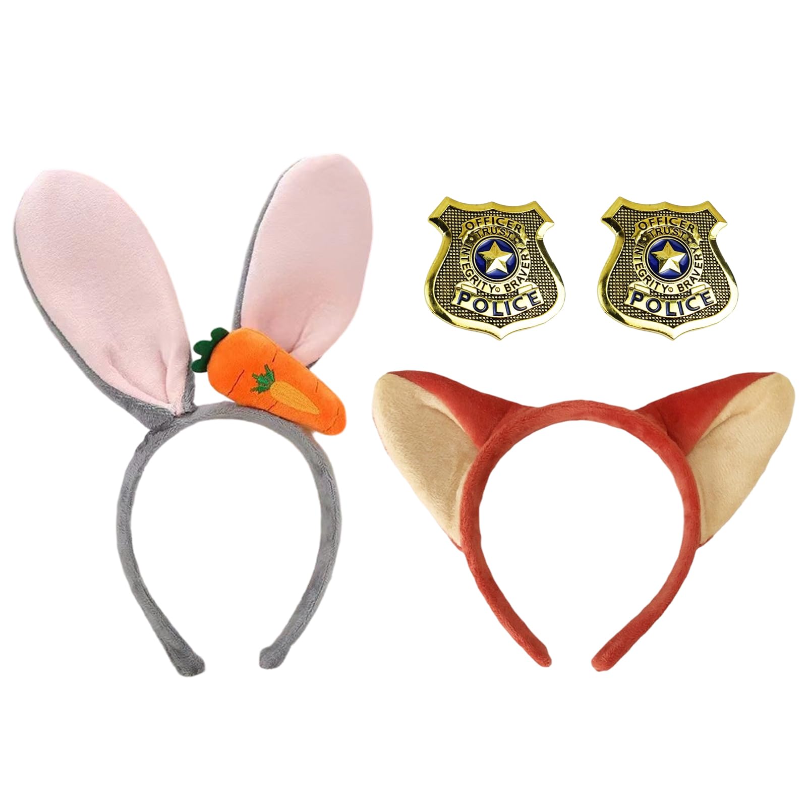Déguisement Policier Renard et Lapin Zootopie - Bandeaux Oreilles et Insigne