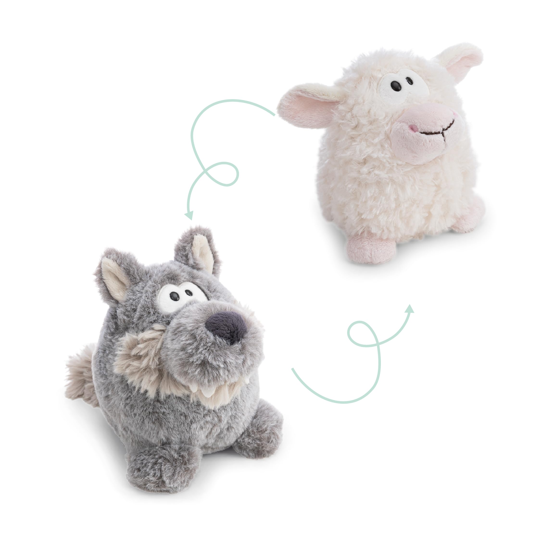 Peluche Loup Mouton Zootopie Réversible 15 cm - NICI 2 en 1