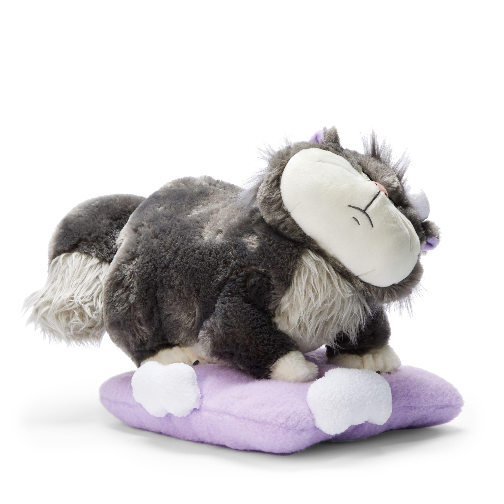 Peluche Lucifer Zootopie 28 cm - Chat Noir et Blanc sur Coussin Violet – Image 2