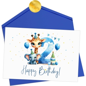 Carte Anniversaire Zootopie Garçon 2 ans - Joyeux Anniversaire avec Enveloppe