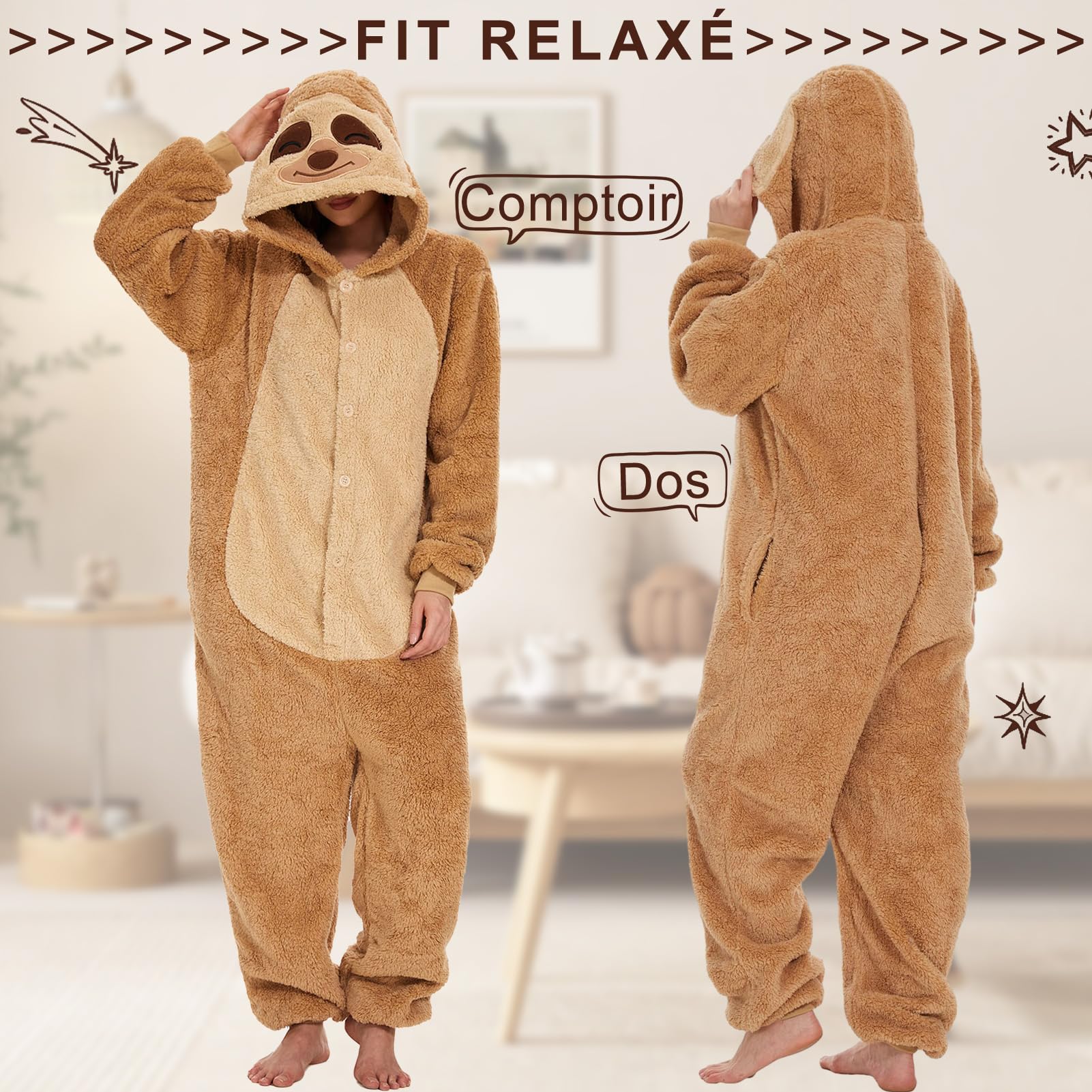 Pyjama Cosplay Zootopie Nick Wilde Adulte Chaud et Doux – Image 3