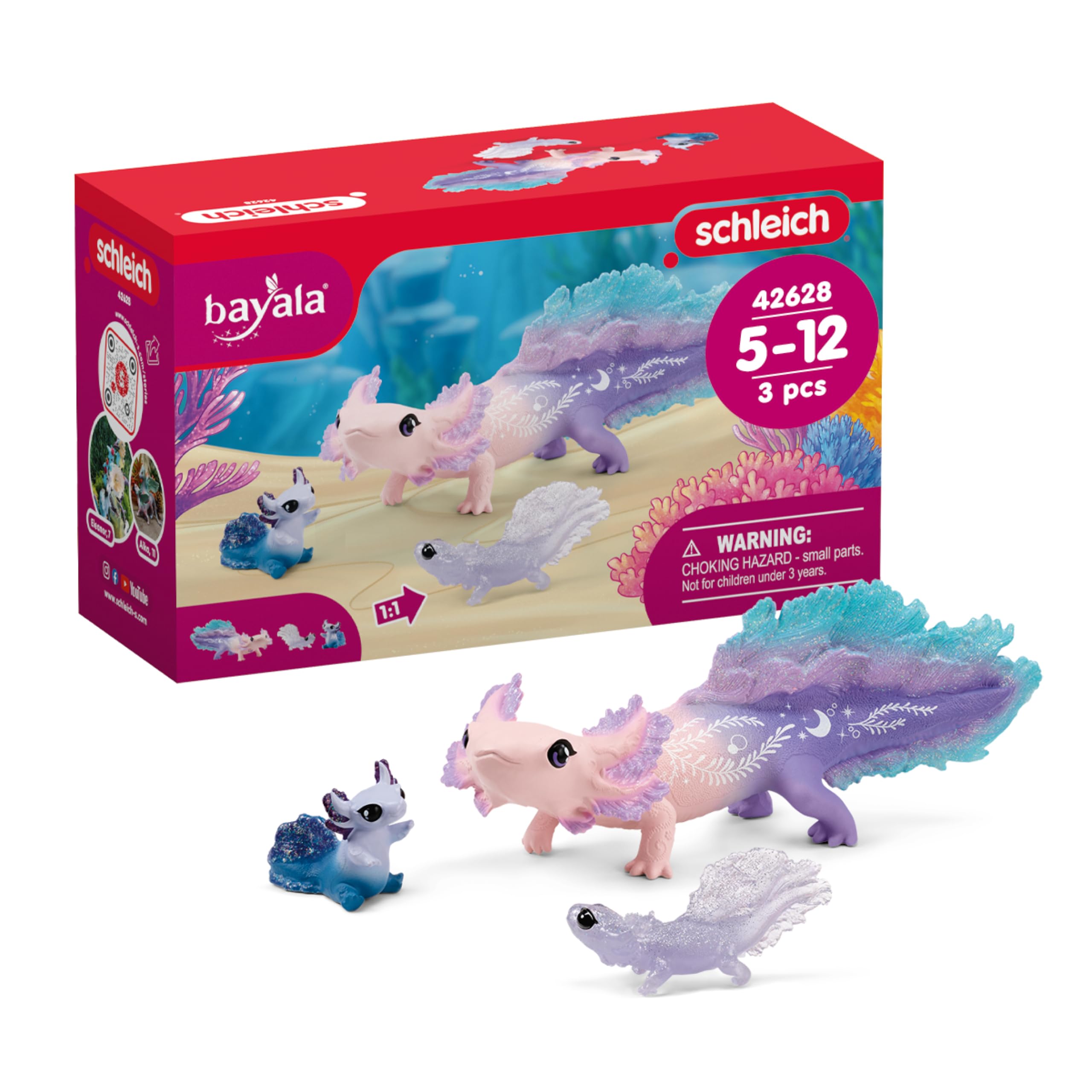 Figurine Axolotl Maman et Bébés Schleich Bayala - Set 3 Pièces