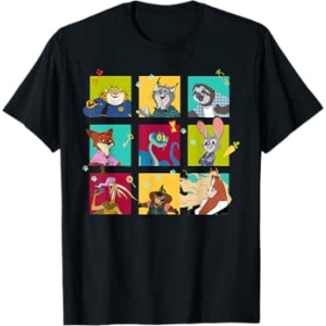 T-shirt Zootopie Personnages Illustrés - Homme