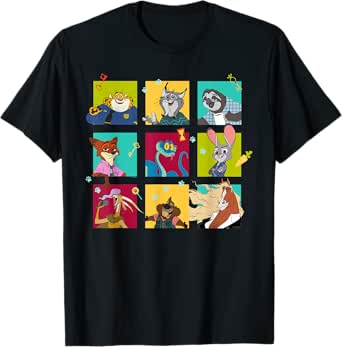 T-shirt Zootopie Personnages Illustrés - Homme