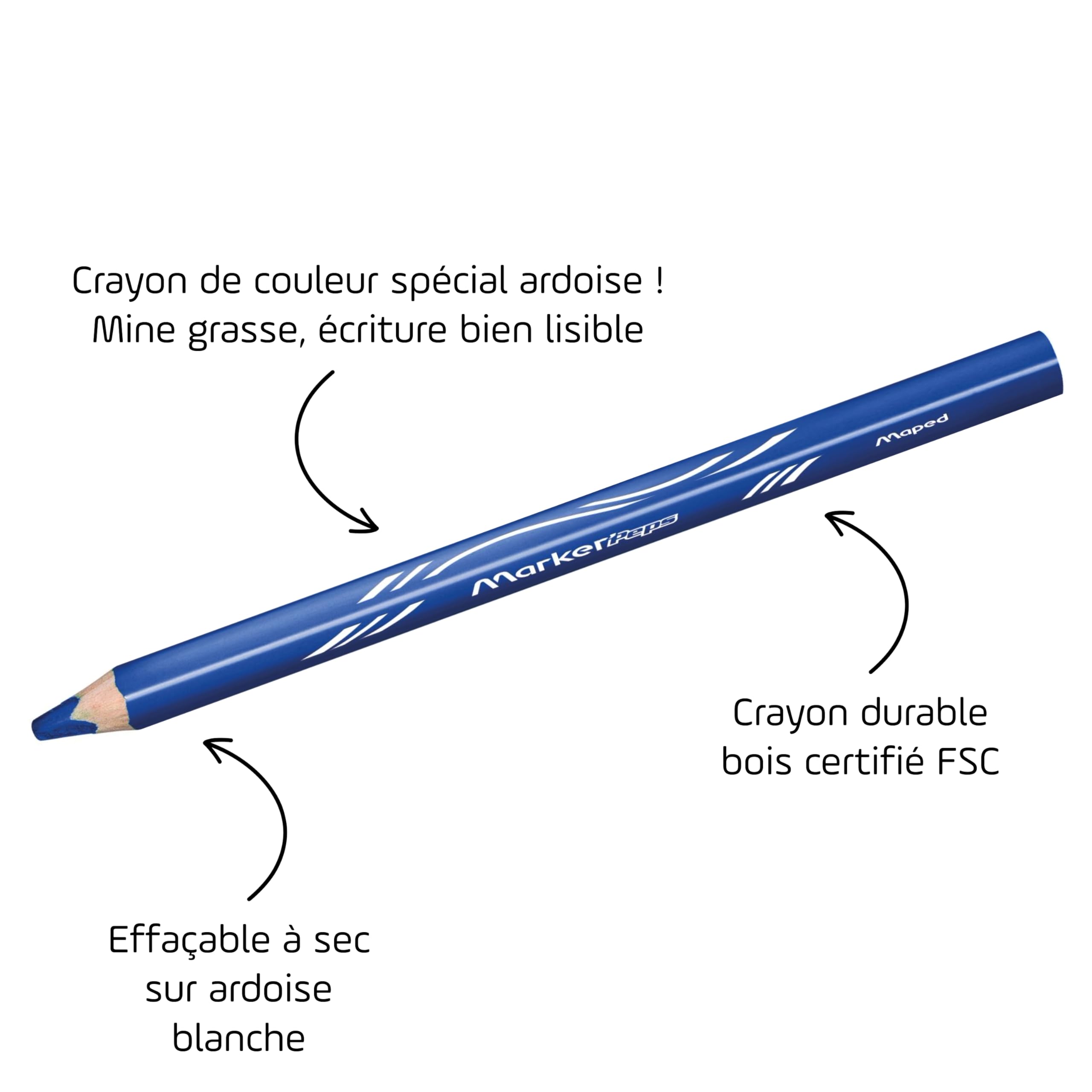 Crayons Ardoise Zootopie Maped Marker'peps Wood 4 Couleurs + Taille-crayons – Image 4