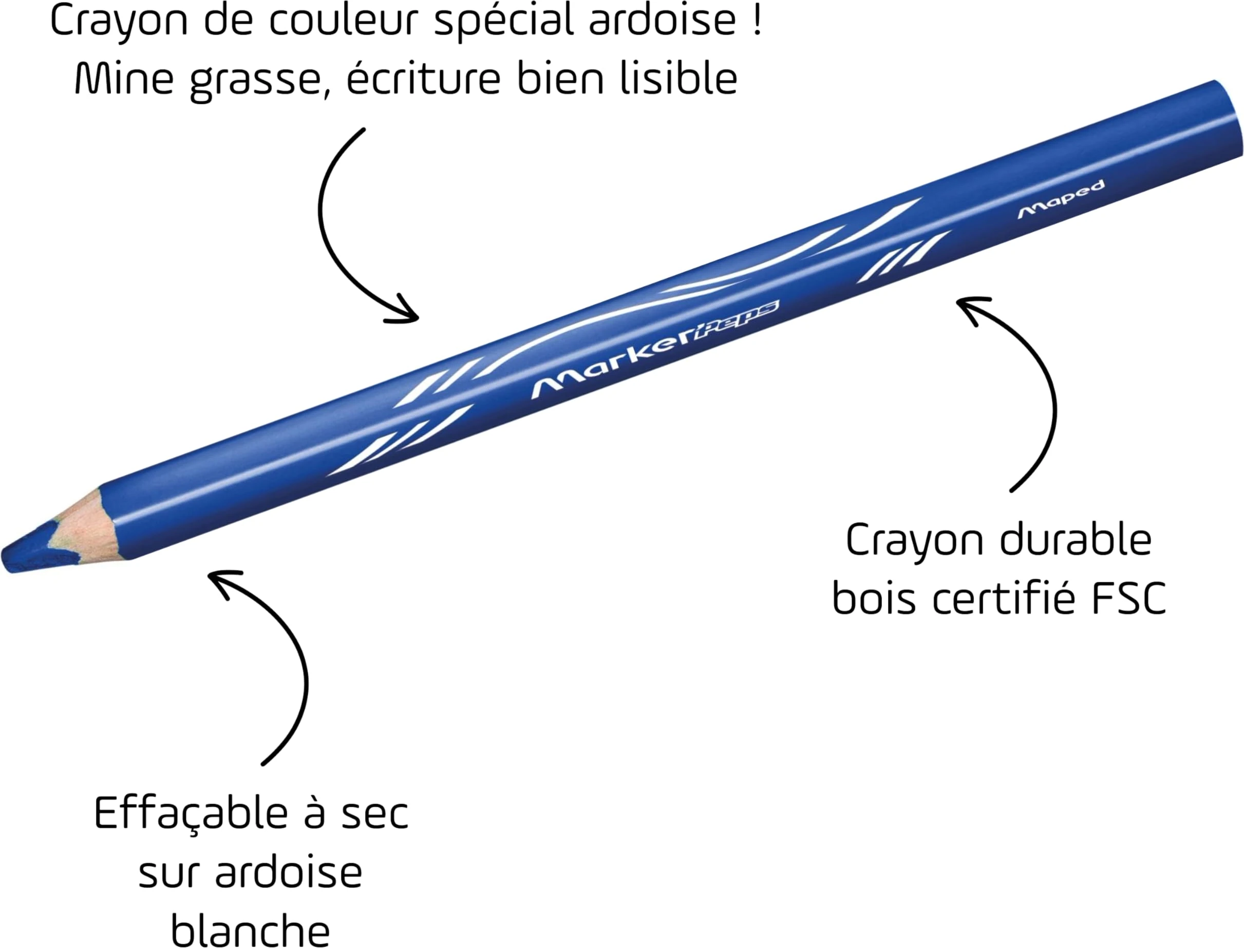 Crayons Ardoise Zootopie Maped Marker'peps Wood 4 Couleurs + Taille-crayons – Image 4