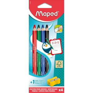 Crayons Ardoise Zootopie Maped Marker'peps Wood 4 Couleurs + Taille-crayons
