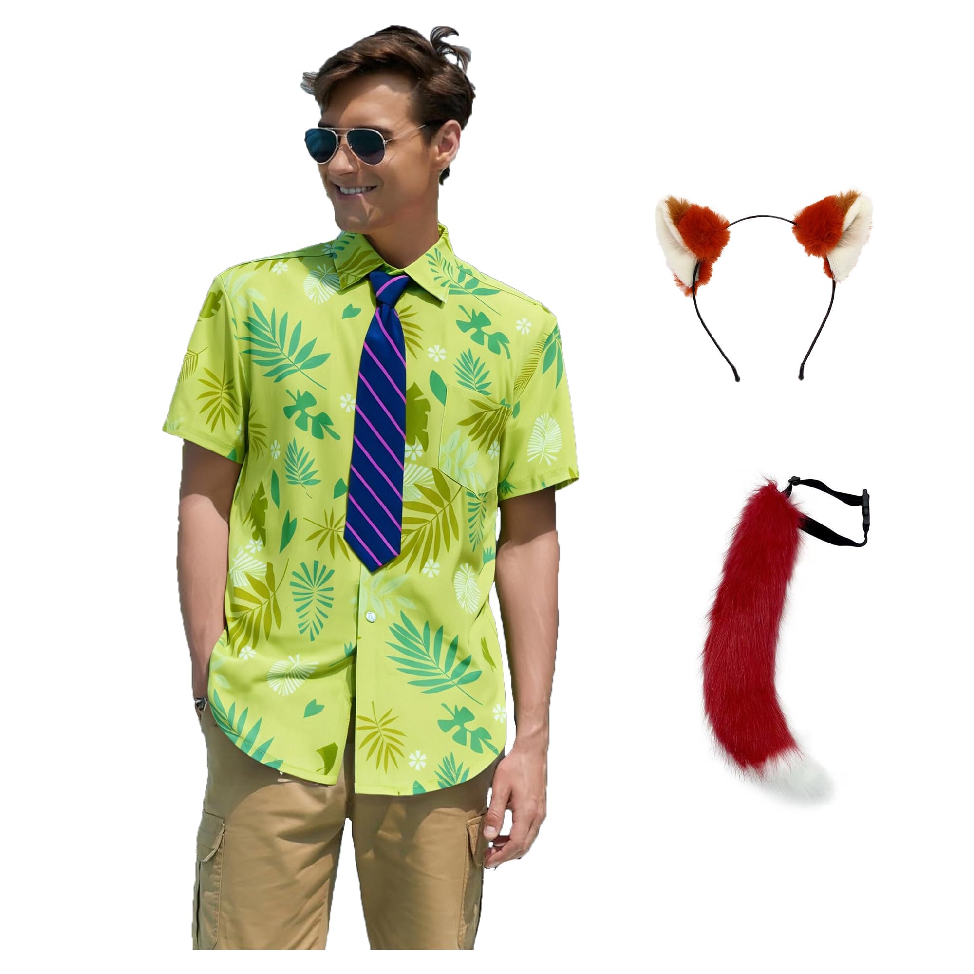 Déguisement Nick Wilde Zootopie Homme - Chemise Cravate Oreilles Queue