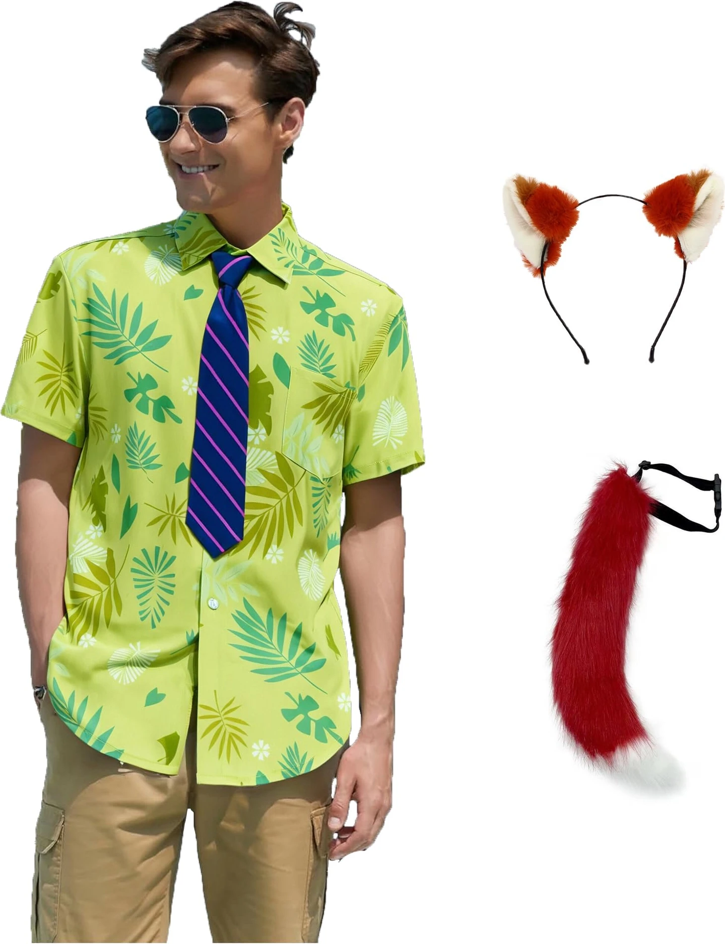 Déguisement Nick Wilde Zootopie Homme - Chemise Cravate Oreilles Queue
