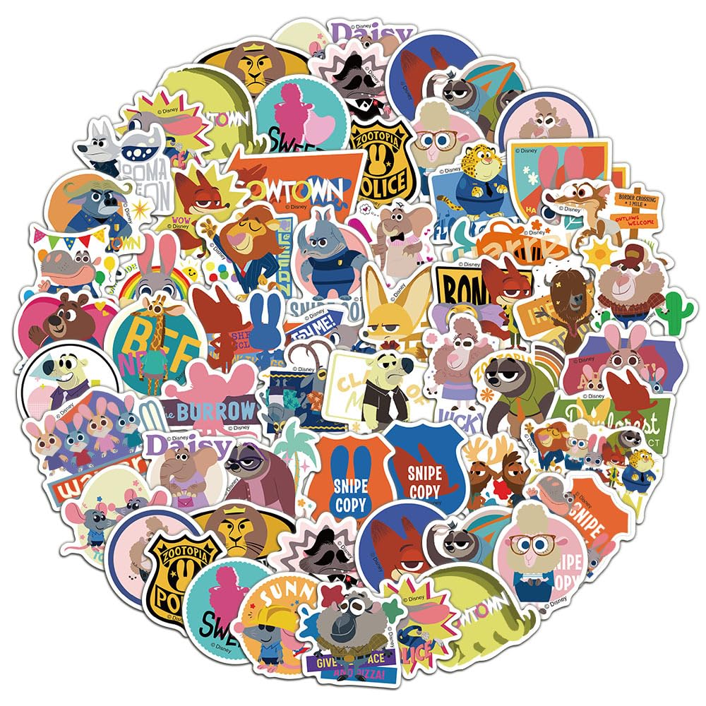 Lot de 50 autocollants Zootopie Judy Hopps - Vinyle imperméable