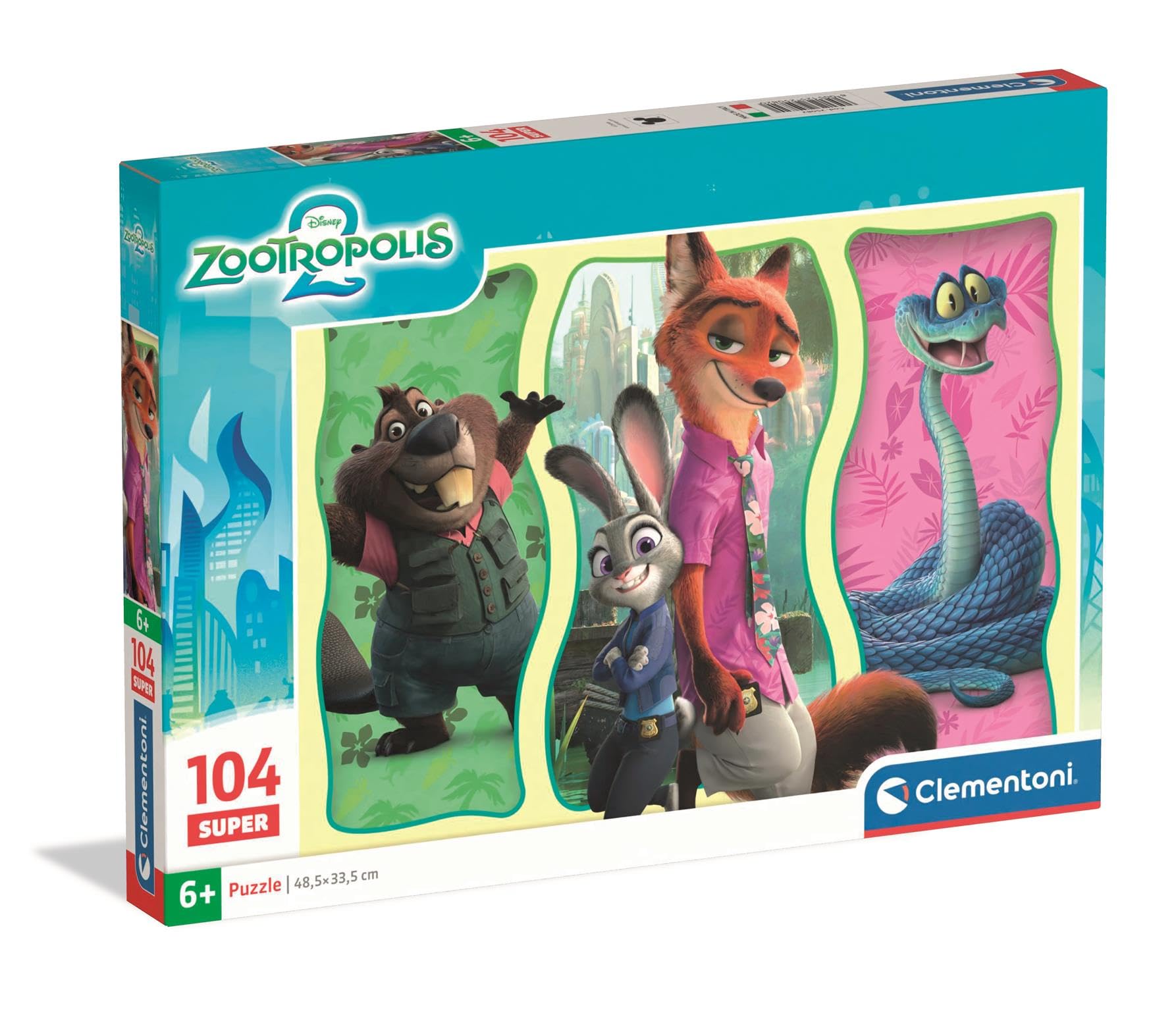 Puzzle Zootopie 2 104 Pièces - Clementoni 38x27 cm