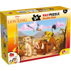Puzzle Zootopie 2 en 1 - Roi Lion 24 pièces 70x50 cm avec coloriage