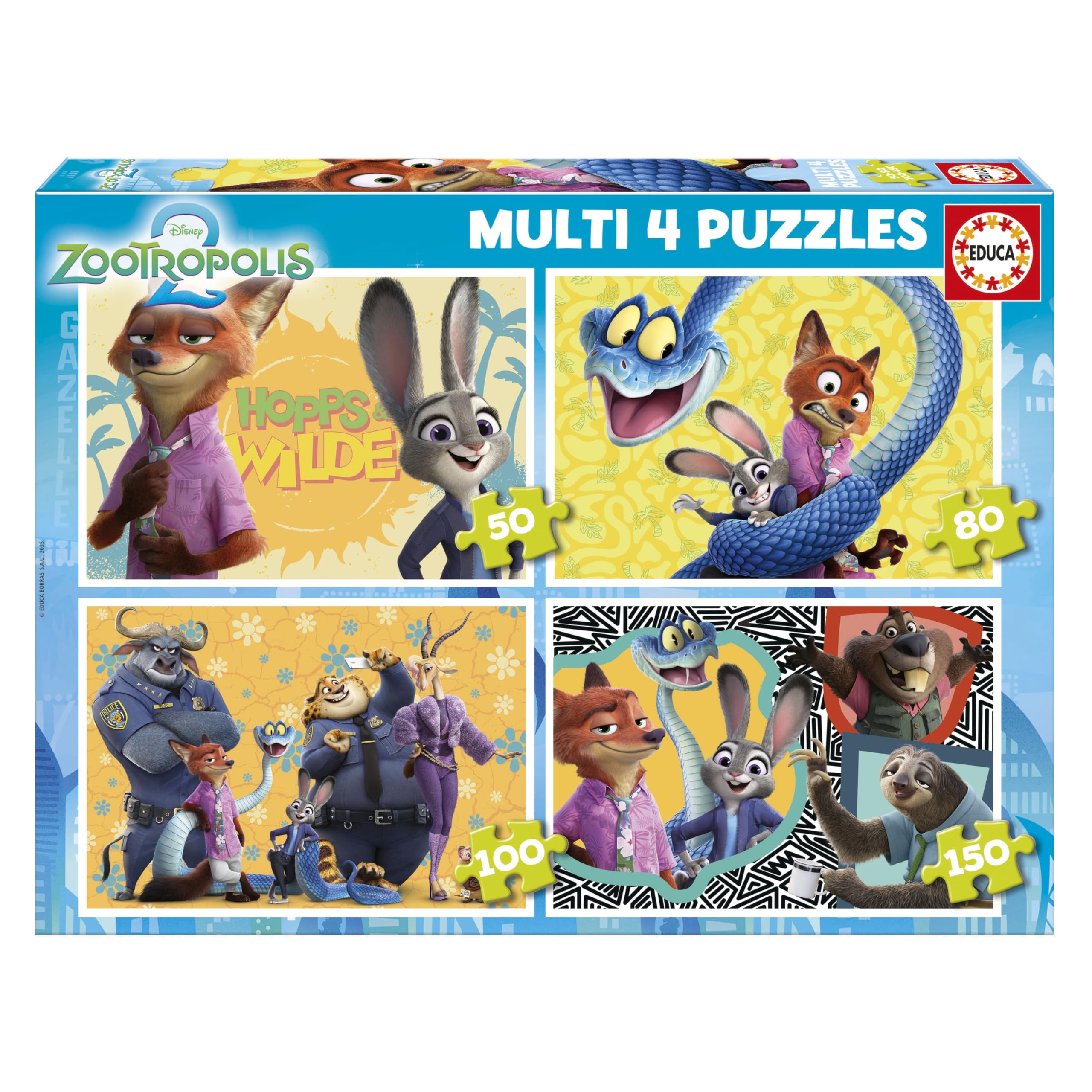 Puzzle Zootopie 4 Puzzles Progressifs 50-150 Pièces - Educa