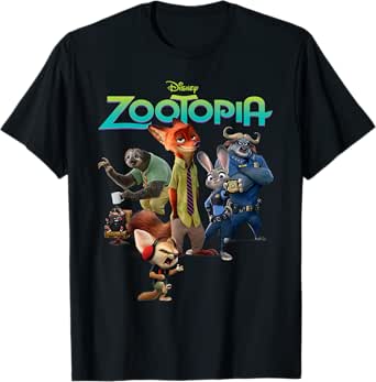 T-shirt Zootopie Personnages et Logo Homme